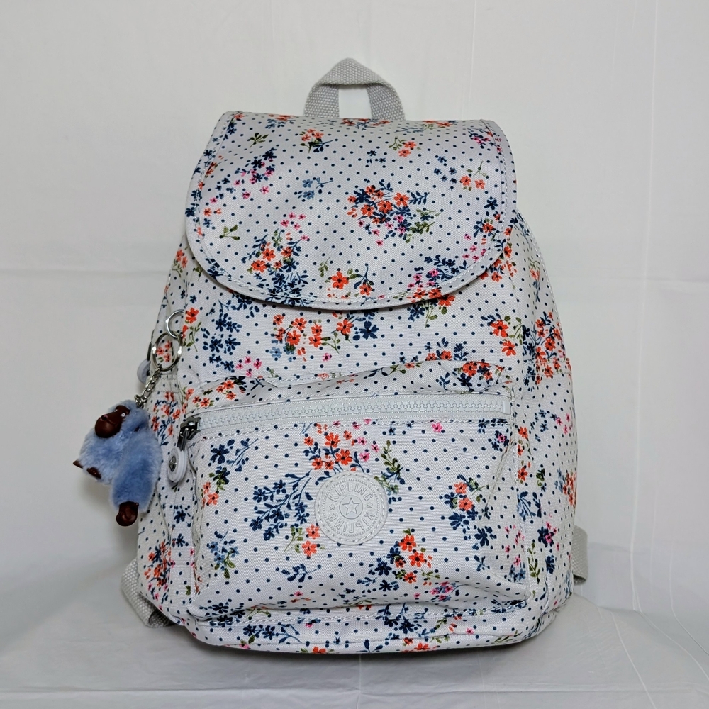 Kipling White Floral Women's Backpack